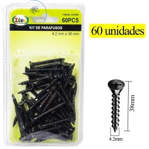 PARAFUSO PARA MADEIRA 60 UNIDADES 4.2mm X 38mm (ID-0796P)