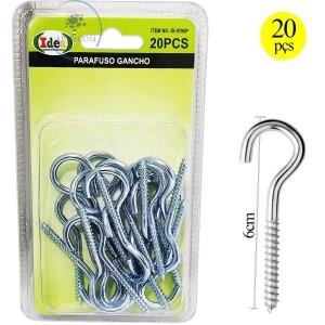 KIT DE PARAFUSO GANCHO 20 UNIDADES (ID-0790P)