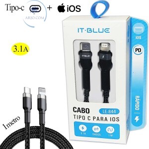 CABO TRANÇADO TIPO-C PARA IOS 3A (LE-844)
