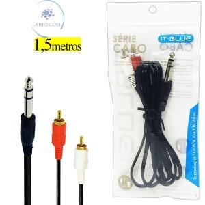 CABO AUXILIAR P10+2RCA ÁUDIO 1,5 METROS (LE-1010)