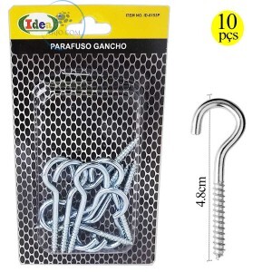 KIT DE PARAFUSO GANCHO 10 UNIDADES 4.8cm (ID-8153G)