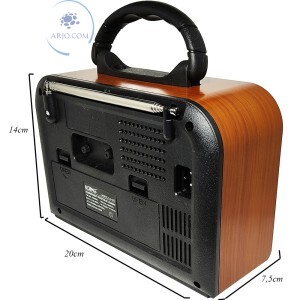RÁDIO RETRÔ RECARREGÁVEL COM RELÓGIO ANALÓGICO (LE-643)