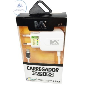 CARREGADOR PARA CELULAR V8 COM UMA PORTA USB 2.4A (MAX-CAR61)..