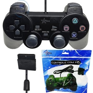 CONTROLE PLAYSTATION 2 E PS1 COM FIO (LL-09)