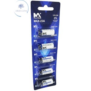BATERIA ALCALINA 23A 12V CARTELA COM 5 UNIDADES (MAX-23A)