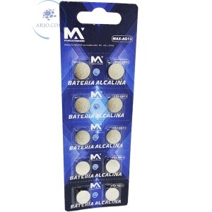 BATERIA AG13 ALCALINA 1,5V CARTELA COM 10 UNIDADES (MAX-AG13)