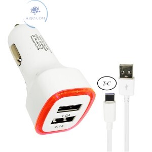 CARREGADOR RÁPIDO VEICULAR 02 ENTRADAS USB  COM CABO TIPO-C 2.4A (MAX-632CAR)