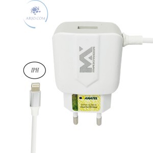 CARREGADOR PARA CELULAR IPHONE COM 1 ENTRADA USB 2.4A (MAX-CAR62)