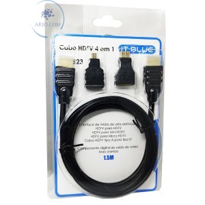 CABO HDTV 4 EM 1 INTERFACE MULTIMÍDIA DE ALTA DEFINIÇÃO 1,5m (LE-6623)