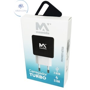 CARREGADOR TURBO TOMADA PARA CELULAR COM 2 PORTAS USB 3.6A (MAX-CAR109).