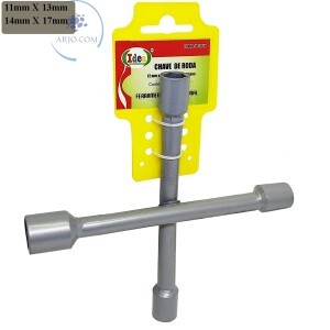 CHAVE DE RODA TIPO CRUZ 12mm X 13mm X 14mm X 17mm (ID-5285H)