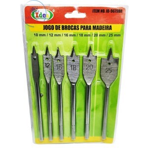 JOGO COM 6 BROCAS CHATAS PARA MADEIRA (ID-9679BR)