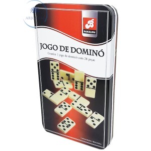 JOGO DE DOMINÓ NA LATA COM 28 PEÇAS 08mm (BAR-69102-25)