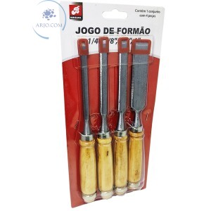 JOGO DE FORMÃO ENTALHADOR PARA MADEIRA COM 4 PEÇAS (BAR-316003-1)