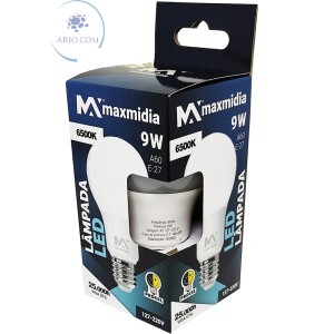 LÂMPADA DE LED 9W A60 E-27 (MAX-LED9W)