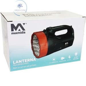 LANTERNA HOLOFOTE RECARREGÁVEL 19 LEDs (MAX-1839)
