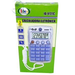 MINI CALCULADORA ELETRÔNICA CORDÃO 8 DÍGITOS TRANSPARENTE (ID-9727C)