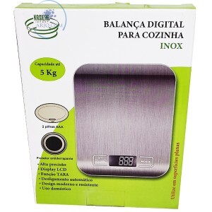 BALANÇA DIGITAL PARA COZINHA INOX 5Kg (KL0550)