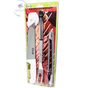 CONJUNTO PARA CHURRASCO KIT COM 3 PEÇAS (ID-1890N)
