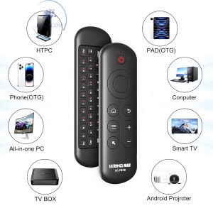 CONTROLE REMOTO AIR MOUSE RECARREGÁVEL COM TECLADO (LE-7678)