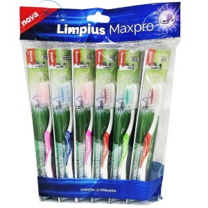 ESCOVA DENTAL 12 UNIDADES CERDAS MACIAS (LIM-6416)