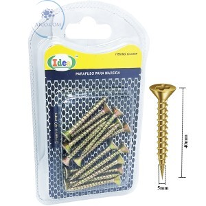 PARAFUSO PARA MADEIRA 14 UNIDADES 5mm X 40mm (ID-4399P)