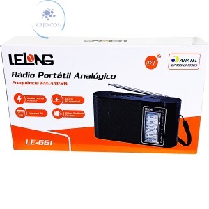 RÁDIO RECARREGÁVEL PORTÁTIL ANALÓGICO BLUETOOTH (LE-661)