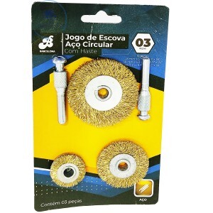 JOGO DE ESCOVA AÇO CIRCULAR COM HASTE (BAR-326007-6)