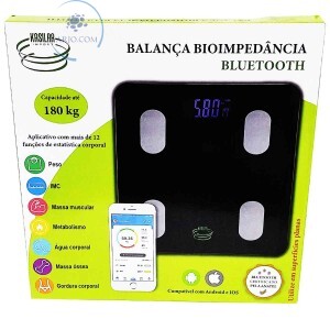 BALANÇA BIOIMPEDÂNCIA BLUETOOTH (KL0734)
