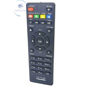 CONTROLE REMOTO RECEPTOR TVBOX AQUÁRIO (LE-7120)