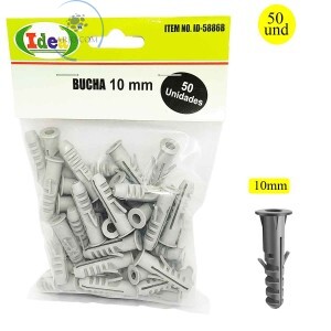 BUCHA DE FIXAÇÃO COM ANEL10mm 50 UNIDADES (ID-5886B)