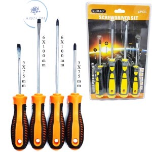 CONJUNTO CHAVE DE FENDA E PHILIPS 4 PEÇAS (N487)