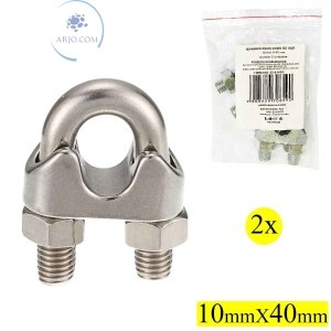 GRAMPO PARA CABO DE AÇO 10mmX40mm 2 PEÇAS (ID-8143G)