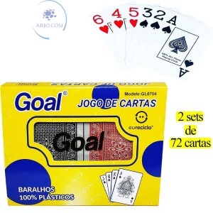 JOGO DE BARALHO COM 144 CARTAS 100% PLÁSTICO (GL0704)